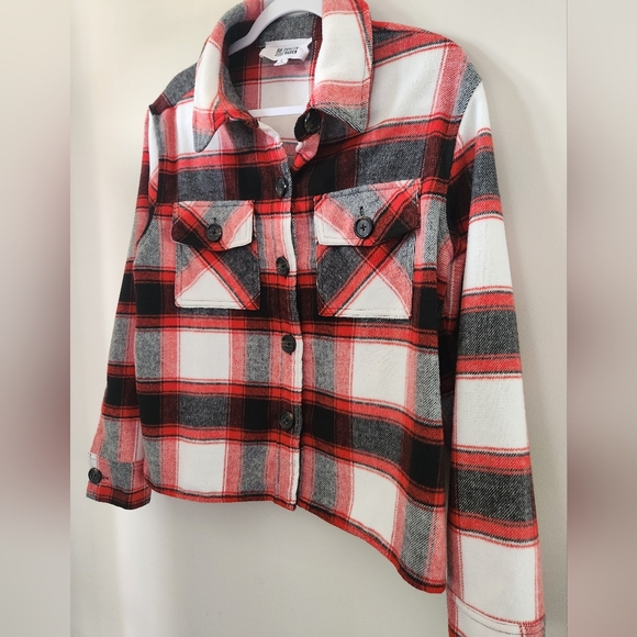 BB Dakota Steve Madden Plaid Button Up Shirt Jacket Large - Picture 2 of 9